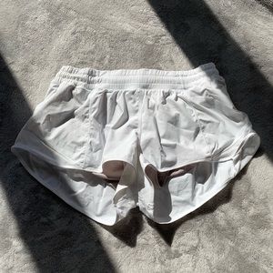 White Hotty Hot Lululemon Shorts Size 10 2.5”